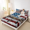 thumbnail image 4 of Manfei Vintage Airplane Aircraft Queen Sheet Sets,Modern Graffiti Flat Sheet,American Flag Print Queen Fitted Sheet For Kids,Ultra Soft Home Decor,4 Pieces, 4 of 7