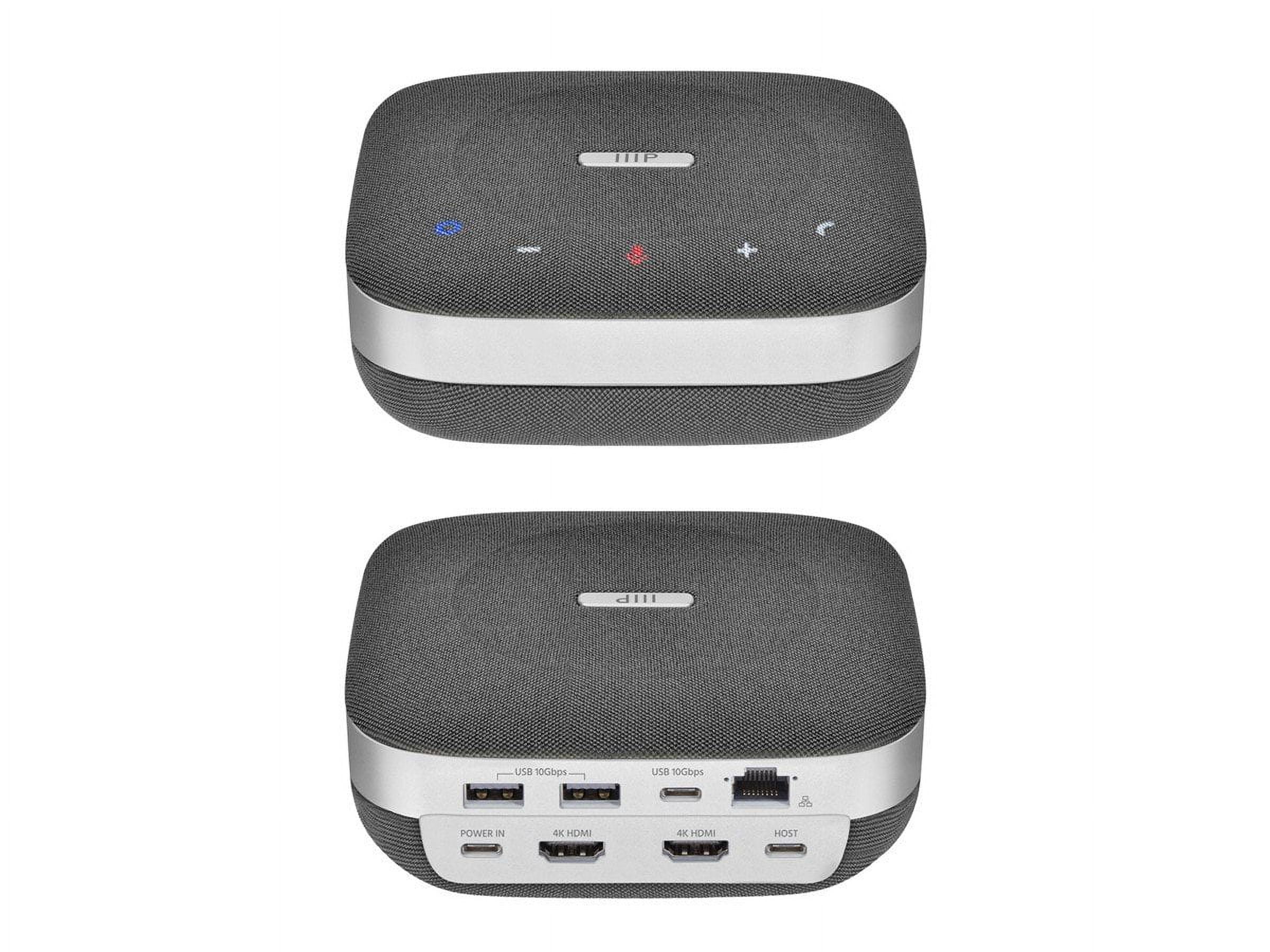Monoprice All‑in‑One Conference Room Speakerphone Dock Compact Bluetooth Wireless Omnidirectional Microphone Conference Speaker for Home Officce For Teams and Zoom