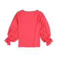 thumbnail image 2 of Vince Camuto Womens Balloon Sleeve V Neck Pullover Blouse, pink, M, 2 of 2