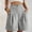 Gray, variant on Bermuda Shorts for Women Summer Dressy Casual Elastic High Waisted Wide Leg Knee Length Solid Color Shorts with Pockets Green