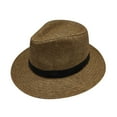 thumbnail image 2 of Unisex British Style Sun Hat Wide Brim Straw Boater Jazz Festival Headwear, 2 of 3