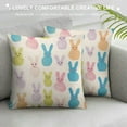 thumbnail image 3 of JEUXUS  Easter Pillow Covers Colorful Bunny Rabbit Decorative Square Pillow Cases Spring Farmhouse Throw Pillows  Farmhouse Home Decor for Sofa Couch Living Room Bedroom, 3 of 5