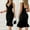 Black, variant on Sakmal Womens Fashion Knee Length Solid Bodycon Dresses Black Sexy Ruffle Sleeve Sleeveless Deep V-Neck Plus Size Ladies Dresses