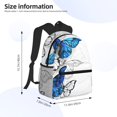 thumbnail image 2 of Disketp Blue Flying Butterflies Mochila Ligera Clásica con Múltiples Bolsillos, Mochila Casual para Hombre y Mujer, Ideal para Escuela, Trabajo y Viajes, 2 of 6