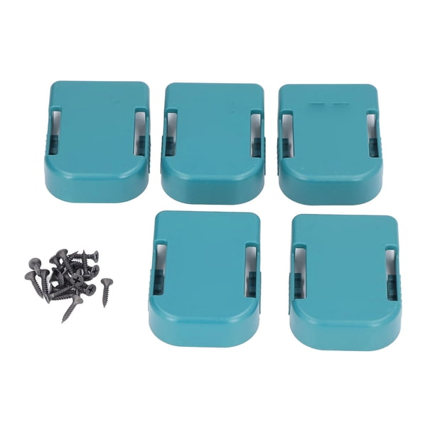 5 uds. De estante de almacenamiento de batería ABS soporte de base de batería soporte de batería 2 en 1 Universal para montaje en pared Clip de cinturón 14,4 V 18 V baterías de litio soporte fijo