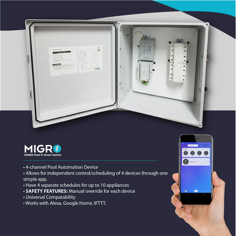 Outdoor Smart Wi-Fi Outlet Box Thermostat and Timer switch, Heavy Duty 50A  Resistive 240VAC 40A