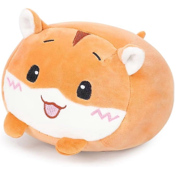 8 inch Cute Yellow Hamster Plush Stuffed Animal Cylindrical Body Pillow,Super Soft Cartoon Hugging Toy Gifts for Bedding, Kids Sleeping Kawaii Pillow