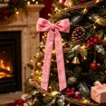 thumbnail image 5 of Talqzovs Velvet Ribbon Bows Christmas Tree Decorations , 10.24x5.12in Christmas Bows for Wreaths for Tree Front Door Wreath Garland Holiday Decor, 5 of 6