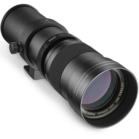 Opteka 420-800mm f/8.3 Telephoto Zoom Lens for Sony Alpha A-Mount A99V A99 A77 A68 A65 A58 A57 A55 A37 A35 A33 A900 A700 A580 A560 A550 A390 A380 A330 and A290