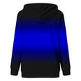 thumbnail image 4 of Jinhomg Womens Trendy Hooded Sweatshirt Long Sleeve Gradient Color Tops Fall Casual Cozy Quarter Button Up Sweatshirts with Kangaroo Pocket Blue S, 4 of 6