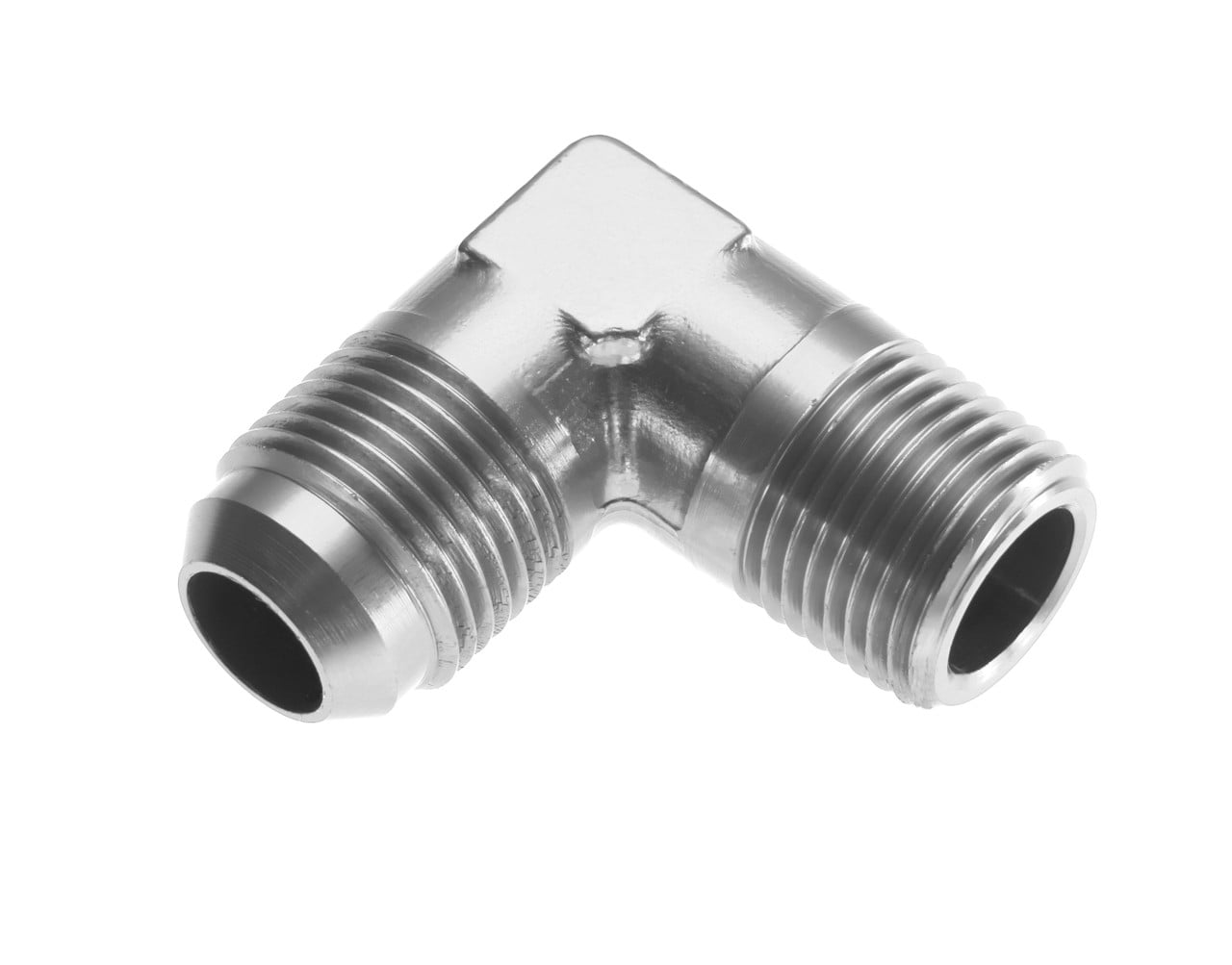 -04 90 Degree Male Adapter to (1/4") NPT Male - Clear