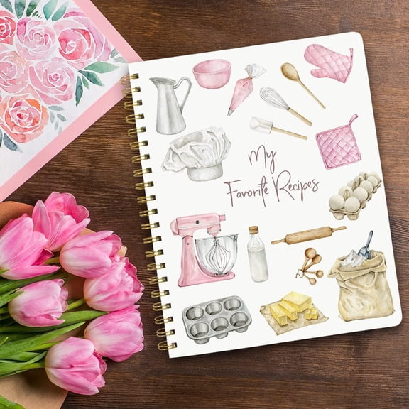Blank Recipe Book to Write in Your Own Recipes Notebook Cookbook Journal 8.5 x 11 inch with Stickers Gift Ideas for Women Wife Mom 120 Pages