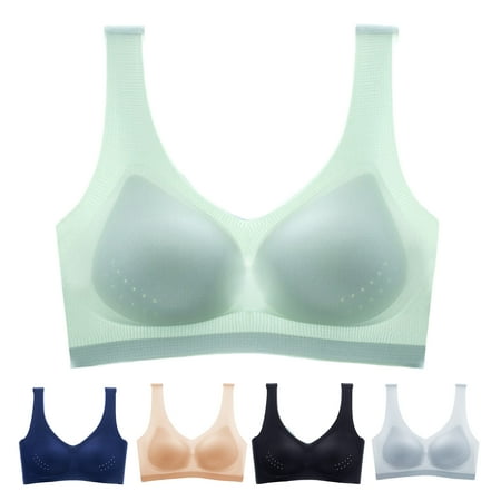 

Womens s Full Coverage High Impact Breathable Comfortable See-through Mesh Mesh Ultra Thin Hollow Out Wirefree Workout Bra Plus Size (Dark Blue M)
