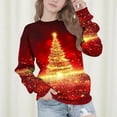 thumbnail image 2 of Lorytime Kids Sweatshirt for Girls Boys Christmas Tree Shirt Crew Neck Long Sleeve Tops Drop Shoulder Soft Pullover Yellow, 2 of 7