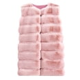 thumbnail image 7 of IROINNID Women's Sleeveless Open Front Coat Extra Long V-Neck Cover-up Faux-Fur Gilet Vest Solid Waistcoat Body Warmer Outwear, Pink, 7 of 7