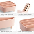 thumbnail image 5 of dwsnxt White Plastic Makeup Organizer with 4 Compartments and Removable Shelves, Ideal for Cosmetics Storage on Bathroom Countertop and Bedroom Vanity Dresser Pink, 5 of 6