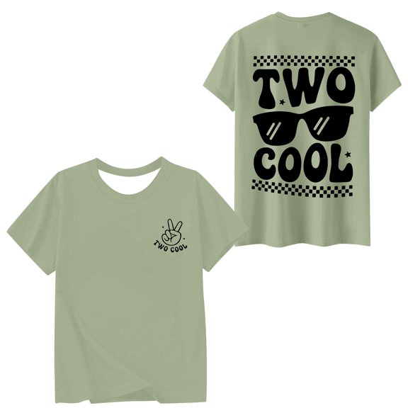 WOYY Boys Casual Letter Print T-Shirt Round Neck Short Sleeved T Shirt Children's Tee, Sizes 1-13
