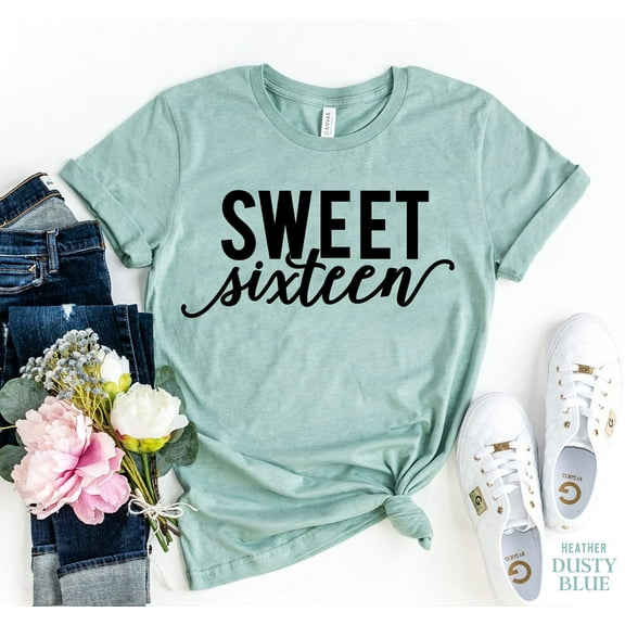 Sweet Sixteen T-shirt Women's Birthday Shirt Celebration Gift Sassy Top 16 Years Old Tshirt Party Shirts Bestie Tee