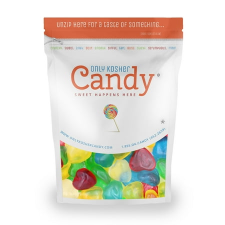 Only Kosher Candy Assorted Gummy Hearts for Kids and Adults | Kosher Certified Gluten and Fat Free Gummies - 2 Pounds