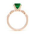 thumbnail image 2 of ANGARA Oval Lab Grown 2.25 Ct Emerald Engagement Ring with Marquise Motifs for Women in 14K Rose Gold (Size-10x8mm) | May Birthstone, Anniversary, Jewelry Gift for Women | Lab-Grown Emerald Ring, 2 of 9