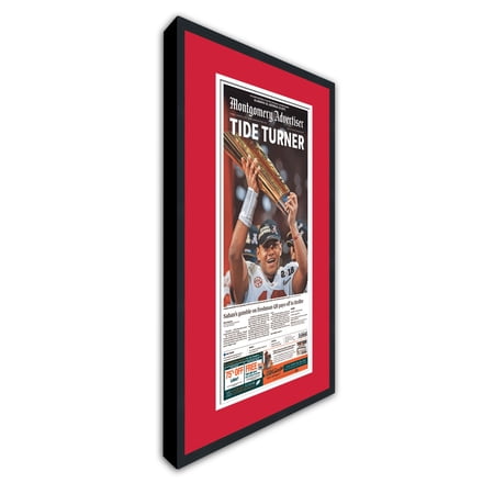 11x22 Newspaper Frame - with Red and White Double Mat - Made to Display Newspapers Measuring 11x22