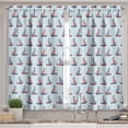 thumbnail image 2 of Ambesonne Marine Valance & Curtain, Cartoon Sailboat Maritime, 55"x36", Pale Blue Dark Coral, 2 of 7