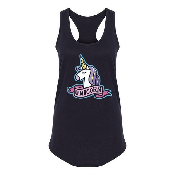 Cute Unicorn Sticker Design Tank Women -Image by Shutterstock, Female x-Large