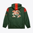 thumbnail image 2 of Men's Mitchell & Ness Green Miami Hurricanes Anorak Vintage Logo Half-Zip Hoodie Jacket, 2 of 7