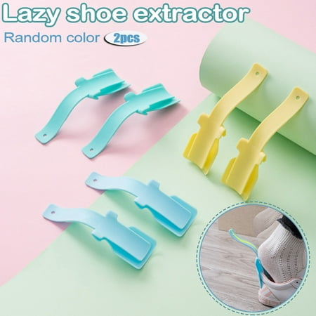

2pcs Easy Wear Shoe Helpers Unisex Shoe Horn Easy on and off Shoe Lifting Helpers Random Color