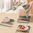 thumbnail image 5 of Farmhouse Sage Green Brown Pot Holders for Kitchen Heatproof Potholder, 3 Pack Country Vintage Wooden Hot Pads Multipurpose Oven Pads Cloth Potholders Trivet for Cooking Baking, 5 of 8