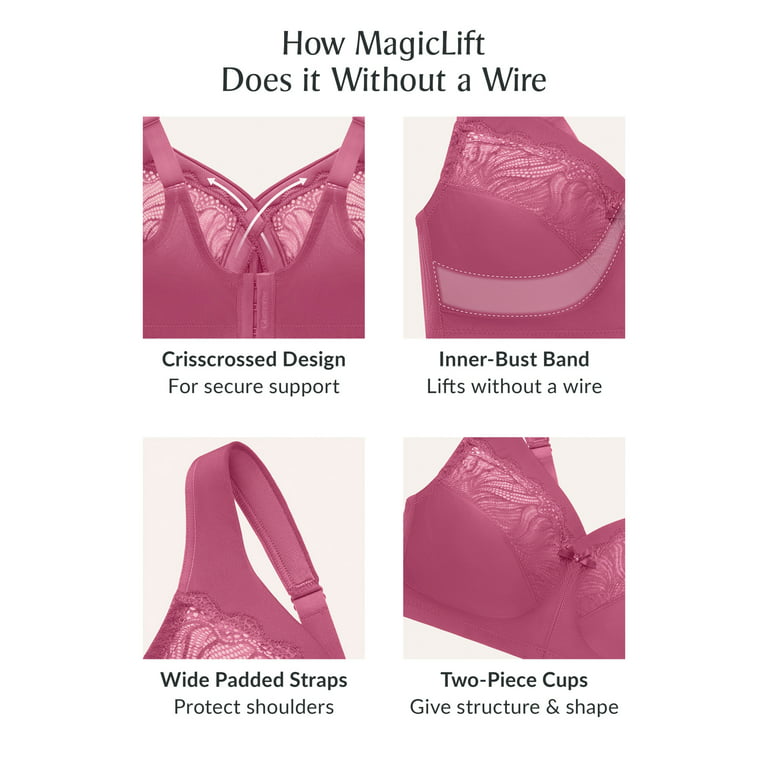 Glamorise MagicLift Natural Shape Support Wirefree Bra 1010 (Women's &  Women's Plus) 
