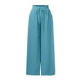thumbnail image 5 of EDFBUYKRS Female Women Pants Casual Linen Pants Women Long Tall 2026 Women's Solid Color Leisure High Waist Wide Leg Pants M, 5 of 5