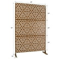 thumbnail image 5 of DUOSONG Outdoor & Indoor Privacy Screen Metal Privacy Screen 76" H×48" W, Freestanding Decorative Privacy Screen For Deck Balcony Patio, Privacy Fence Panels For Outside Lawn Garden Ps115 Brown Brown, 5 of 5