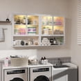 thumbnail image 6 of Metal Bathroom Cabinet Wall Mounted,Hanging - Cabinets with 2 Glass Doors,White 3-Tier Over The Toilet Wall Storage Cabinet,Wall Cabinet for Bathroom Laundry Room Kitchen, 6 of 14