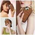 thumbnail image 5 of for iPhone 15 Plus Wallet Case with Shoulder Lanyard Strap, Crossbody Phone Case with Card Holder Slots for Women Girls, Luxury PU Leather Flip Stand Purse Cover Shockproof Case, Brown, 5 of 9
