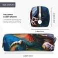 thumbnail image 3 of Fotbe Ice Blue Ocean Sea Turtle Pattern Leather Pencil Case, Pencil Pouch with Durable Zipper, Compact and Stylish Organizer for Stationery, Art Supplies, Travel Essentials, 3 of 7