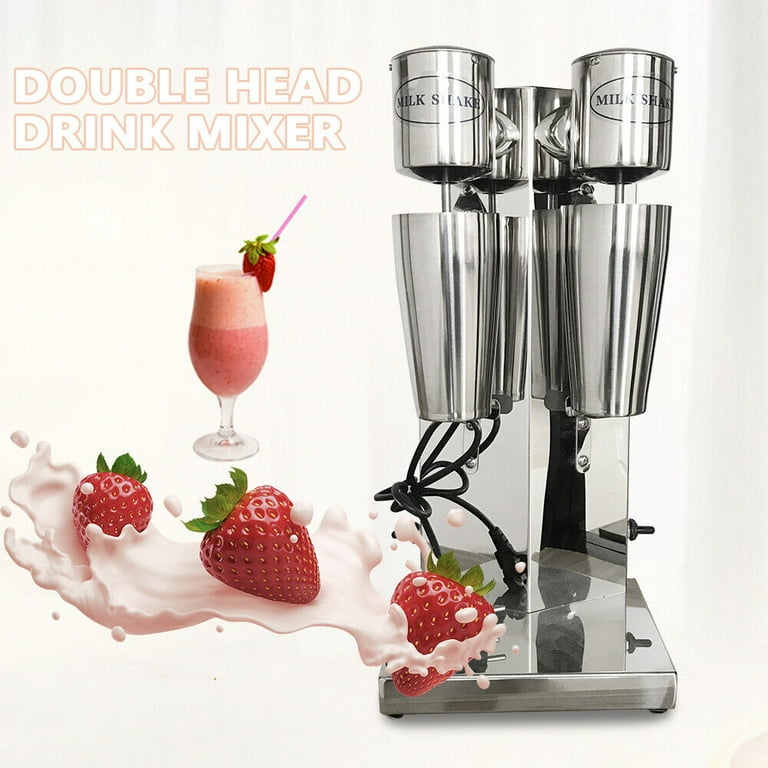 Miumaeov 110V Stainless Steel Milk Shake Machine, Milkshake Drink Mixer  Machine, for Commercial and Home Use (Double Head)