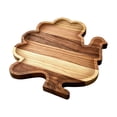 thumbnail image 2 of Fiaya Women Rustic Wooden Platter, 11 Inch Tray for Snacks & Desserts, Thanksgiving Dinnerware, Farmhouse Table Decor, Natural Wood, Brown, 2 of 6