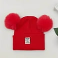 thumbnail image 2 of NOEGOEU Baby Beanie Toddler Infant Winter Knitted Hats Kids Soft Warm Pom Pom Cap for Boys Girls (Red,0-36 Months), 2 of 6