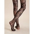 thumbnail image 2 of ORUYROP Collants Résille à Motifs pour Femmes Collants Taille Haute Bas Floraux, 2 of 5