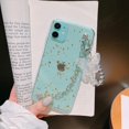 thumbnail image 2 of for iPhone 12 Pro/12 6.1" Case Gold Foil TPU,with Metal Bracelet Chain Butterfly Hand Strap,Clear Girly Glitter Goldleaf Bling Shockproof Case for iPhone 12 Pro/12 6.1"(Golden), 2 of 12