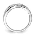 thumbnail image 2 of 925 Sterling Silver Polished Rhodium Plated Diamond Love Ring Size 6 Measures 2mm Wide - Statement Ring for Women, 2 of 5