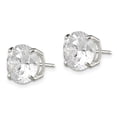 thumbnail image 2 of Sterling Silver 10mm Round Basket Set Cubic Zirconia Stud Earrings, 2 of 3