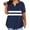 B-Navy, variant on GERsome Womens Plus Size T Shirts Stripe Short Sleeve Comfy Tops Loose Fit Summer V-neck Tshirts, Sizes S-5XL