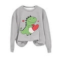 thumbnail image 2 of Jsaierl Chandails en Molleton pour Femmes Imprimé Dinosaure Tendance Hauts Mignons Décontractés Pulls Amples Automne Manches Longues Col Rond Chandail en Molleton, 2 of 4