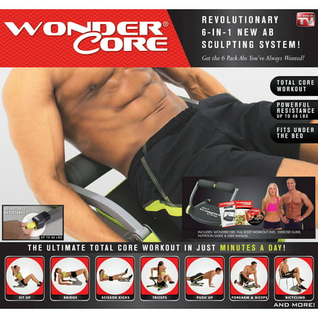 Wonder Core Smart Fitness Equipment, Black/Green