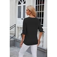 thumbnail image 4 of CaComMARK PI Women's Blouse Tops Loose V Neck 3/4 Sleeve Shirt Black 6(M), 4 of 4