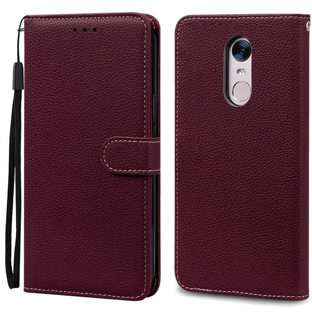 For Xiaomi Redmi 5 Plus Case Redmi 5 Shockproof Wallet Flip Case for Xiomi Redmi 5 plus 5plus Phone Cases Leather Fundas Shell Wine Red For Redmi 5