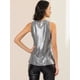 thumbnail image 5 of Camiseta Sin Mangas Allegra K Con Chaleco Brillante Metálico Para Fiesta Y Club Mujer Plateado oscuro XL, 5 of 6