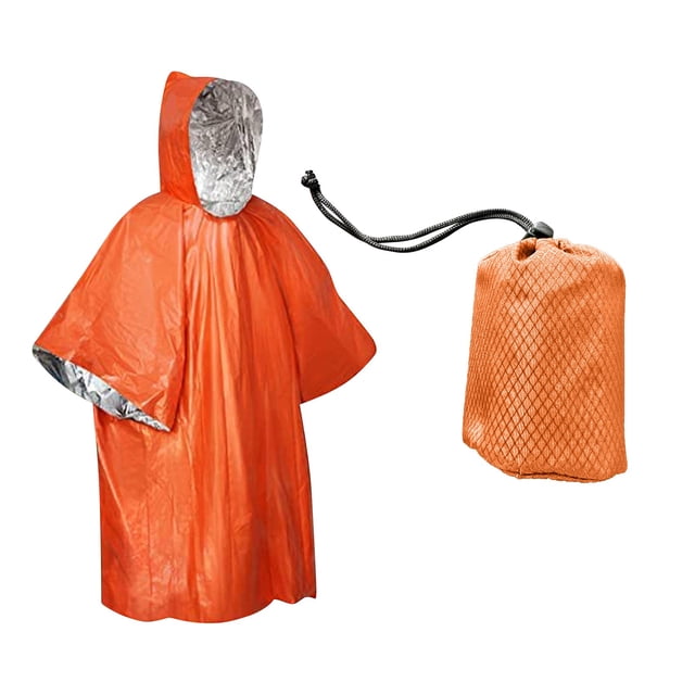 TIELUTT Poncho de Pluie d'Urgence pour Aventures en Plein Air et Préparation aux Catastrophes Sac de Lancer Réutilisable Léger Épingle de Récompense de Sauvetage Attache de Natation avec Bâton Anneaux de Natation pour Adultes le Divorceur de Sauvetage